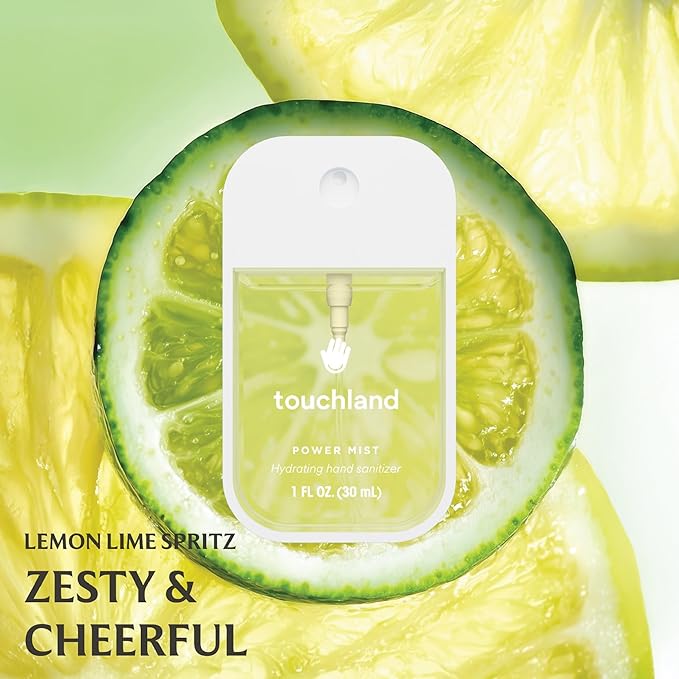 Touchland Hydrating Hand Sanitizer Spray – Fresh Trio Set (Frosted Mint Citrus Grove Lemon Lime) – 3 x 1 FL OZ Travel Size Mists