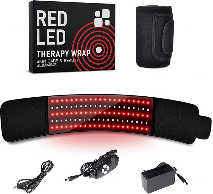 Red Light Therapy Belt 650nmLED and 850nm Therapy Pad Home Hot Compress Pain Relief Wearable with Automatic Timer for Body Back Waist Shoulder Joints Pain Relief