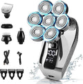 Head Shavers for Bald Men 5 in 1 Head Shavers for Men 7D Cordless Bald Head Shaver Wet&ampDry Waterproof Electric Razor for Men with LED Display Grooming Kit
