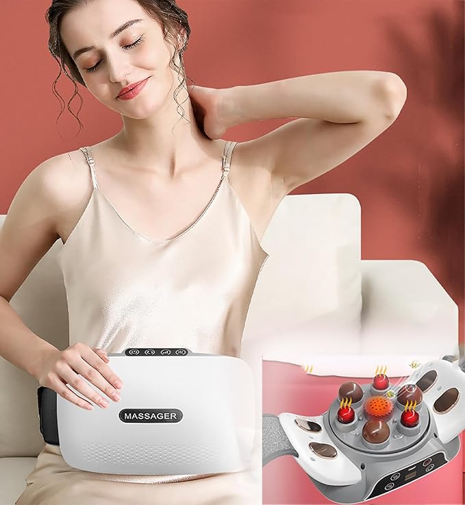 BianStone Abdominal Massager Automatic Abdominal Kneader with LCD Display 2000 MAh Long Battery Life 5 Modes 3 Levels of Intensity Relief of Abdominal Back Neck and Leg Pains