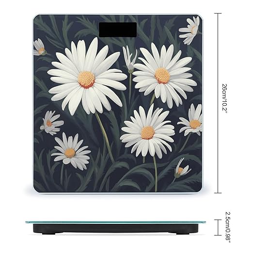 Daisy Scale for Body Weight Precision Bathroom Weighing Scales with Back Lit LCD Display Sturdy Tempered Glass Body Weight Scales Digital Bathroom Scale 400lb