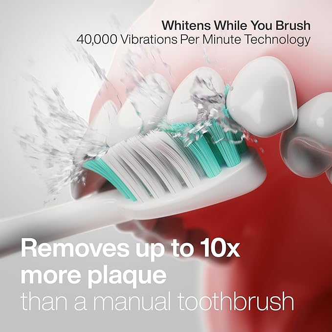 Aquasonic Vibe Series Ultra-Whitening Toothbrush – ADA Accepted Electric Toothbrush - 8 Brush Heads &amp Travel Case – 40000 VPM Motor &amp Wireless Charging - 4 Modes w Smart Timer – Satin Rose Go