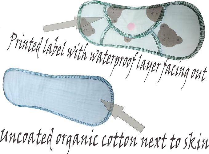 Reusable Washable Sanitary Pads Organic Cotton Liners Soft and Breathable Leak-Proof Lining + Storage Bag. Suitable for Heavy Menstrual Flow and Urinary Incontinence.(27CM Count 4+1)