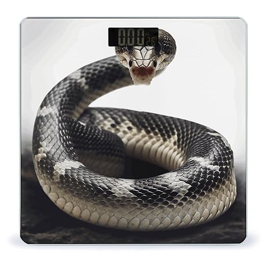 Cobra Snake Scale for Body Weight Safe Rounded Corners Tempered Glass Digital Bathroom Scale LED Display 400lb Capacity Weight Scales with High Precision Sensors