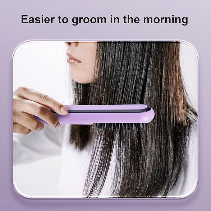 Hair Straightener Brush Portable Cordless Straight Hair Comb Travel Size Non Static Rechargeable Comb for Home Travel