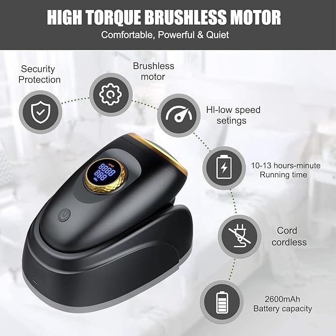 Professional Haircut Massager/Cordless Handheld Massager Vibration Neck/Legs/Hands/face Massager 2 Massage nodes 4000AMH (Black)