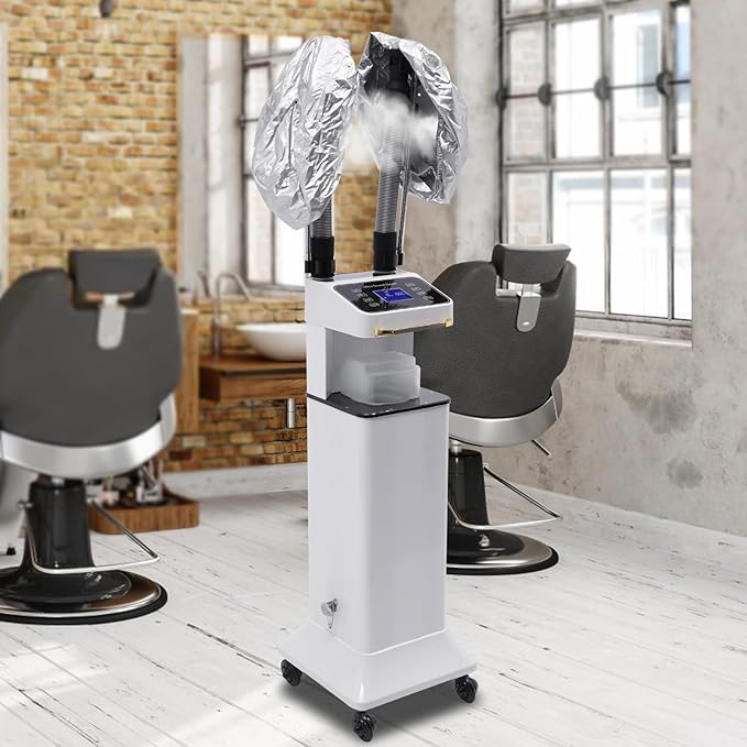650W Hair Steamer Machine Multifunctional Hair Dyeing Machine with LCD Display Hair Color Processor RepairHair Oil Machine Stand Up Base Salon Spa Equipment for Barber Stores (White)