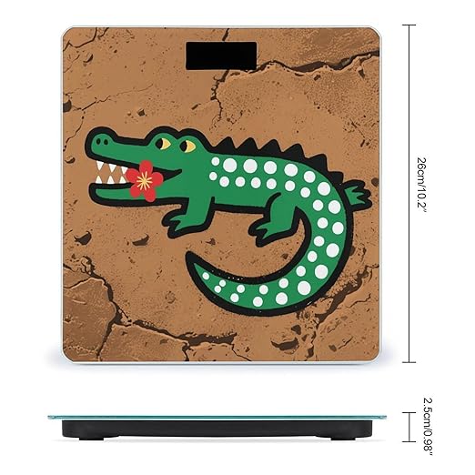 Crocodile Clan Mark Scale for Body Weight Sturdy Tempered Glass Weighing Scales with LCD Display Accurate Digital Bathroom Scale Convenient Body Fat Smart Scales Easy Read