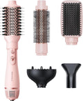 Blow Dryer Brush Set Wavytalk Air Sculpt 5-in-1 Hot Air Brush Set Multi Hair Styler for Salon Blowouts Smooth Curls Volumizing and Straightening Sleek and Less Frizz Pink