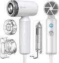 Mini Hair Dryer High-Speed Blow Dryer with 110000RPM Brushless Motor Magnetic Diffuser Negative Ionic Technology for Fast Drying Compact &amp Lightweight for Home &amp Travel (White)