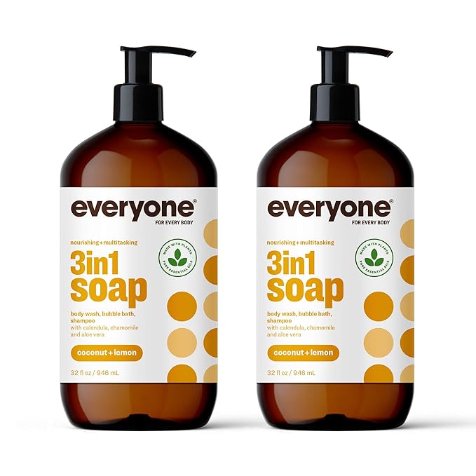 Everyone 3-in-1 Kids and Adults Shampoo Bubble Bath and Body Wash 32 Fl Oz (Pack of 4)