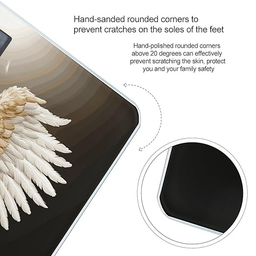 Angel Wing Scale for Body Weight Accurate Digital Bathroom Scale Toughened Glass High Precision Scales Smart Weight Scales with Large LCD Backlight Display Weighing Machine
