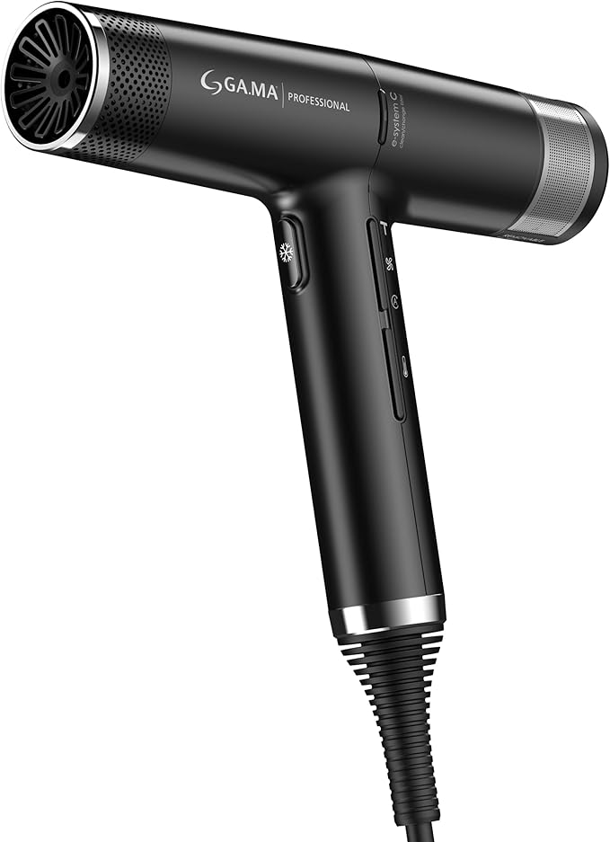 GA.MA iQ2 Perfetto Hair Dryer with 120000 RPM Intelligent Turbo Motor Auto-Standby Oxy Active Technology Includes 10 Filters Black