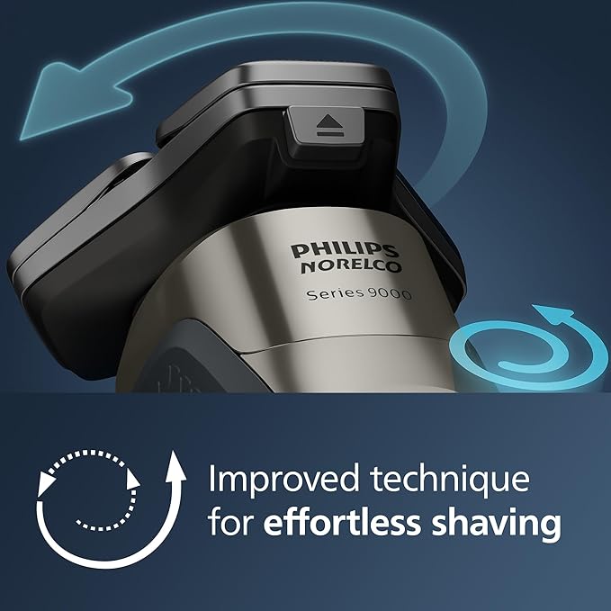 Philips Norelco 9400 Rechargeable Wet/Dry Electric Shaver with SenseIQ and Comfort Glide Ring Technology Battery Powered Silver S9502/83