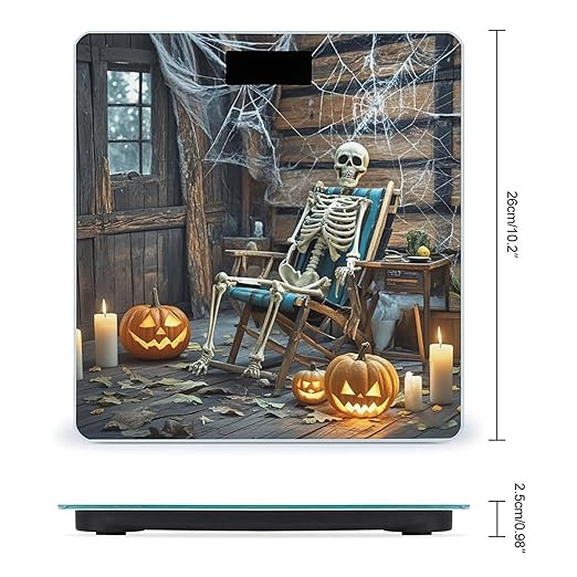 Terrifying Skeleton Ghost Scale for Body Weight Highly Accurate Digital Bathroom Body Scale Digital Bathroom Scales for People Anti-Slip Large LCD Display Smart Scales