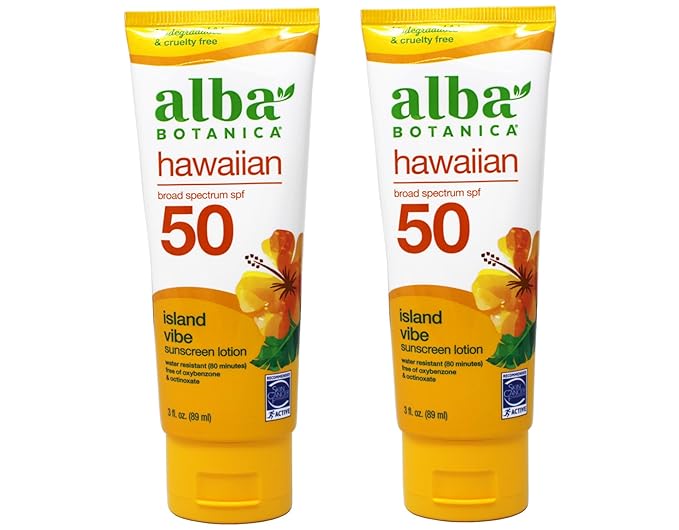 Alba Botanica Hawaiian Island Vibe Sunscreen SPF 50 3 fl oz (Pack of 2)