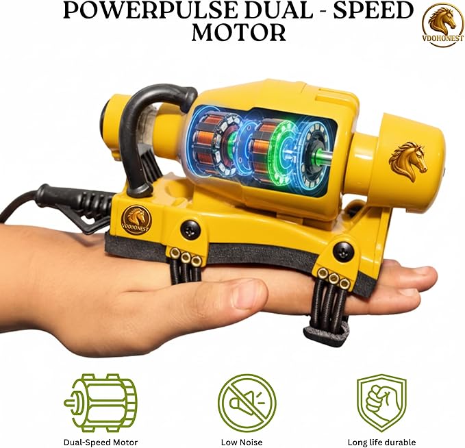 Full Body Corded Massager for Barbers Electric Powerful Double Speed Muscle Relaxer with Floating Head Action for Pain Relief &amp Circulation (Yellow)