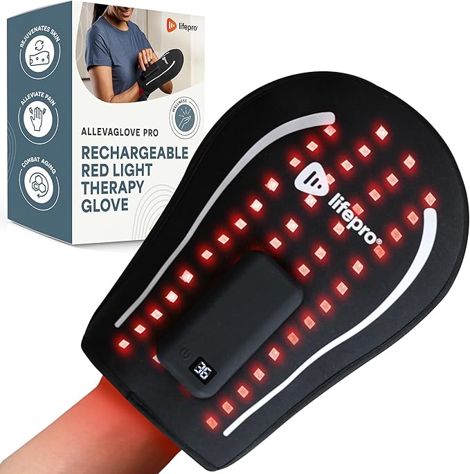 LifePro Red Light Therapy for Hands Feet &amp Ankles – Cordless Glove &amp Foot Wrap with Dual Wavelengths (660nm &amp 850nm) Infrared Foot Therapy Auto Shut-Off Timer for Wellness Relaxation &a