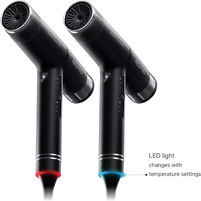 RED Pro Hair Dryer Soni-Clone 110000 RPM High Speed BLDC Motor Dryer Strong Air Flow for Fast Drying Lightweight with Luxury Home &amp Travel Pouch Magnetic Nozzle Hair Pik Diffuser &amp Concen