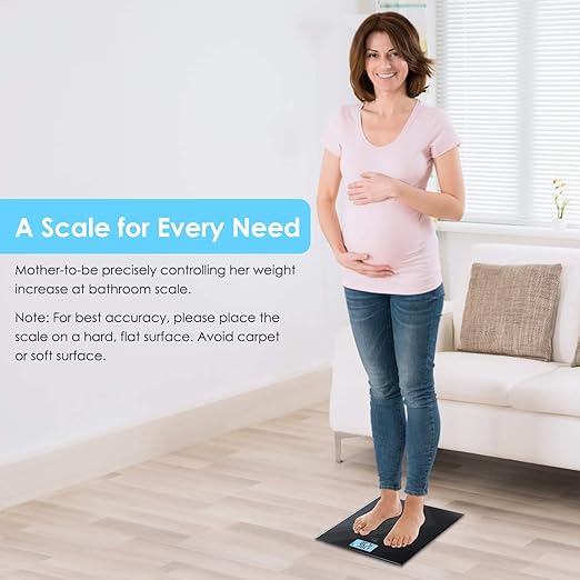 himaly Digital Body Weight Scale USB Rechargeable Bathroom Scale with Step-On Technology Back Light Display Digital Weight Scale 400Ibs/180kg Capacity 6mm Tempered Glass