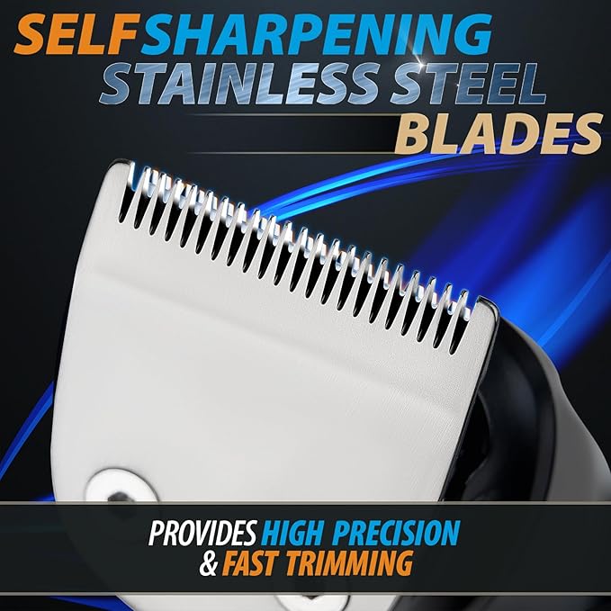Beard Trimmer 21 Piece All-in-One Mens Grooming Kit and Hair Clipper Nose EarBody and Face Electric Razor with USB Recharge Dock