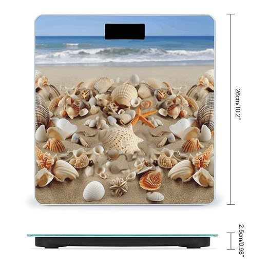 Beach Shells Scale for Body Weight Digital Bathroom Scale Accurate Smart Weight Scales with Large Display Weighing Machine High Precision Scales