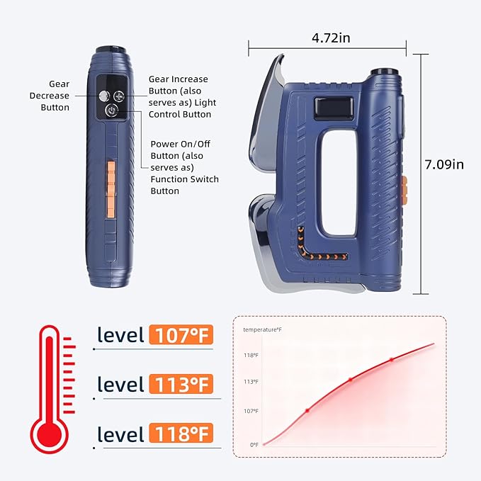 Muscle Relaxation Electric Fascia Knife Multifunctional Massage Tool Muscle Scraper Tool Heated Scraper Massage Tool Applicable to The Whole Body