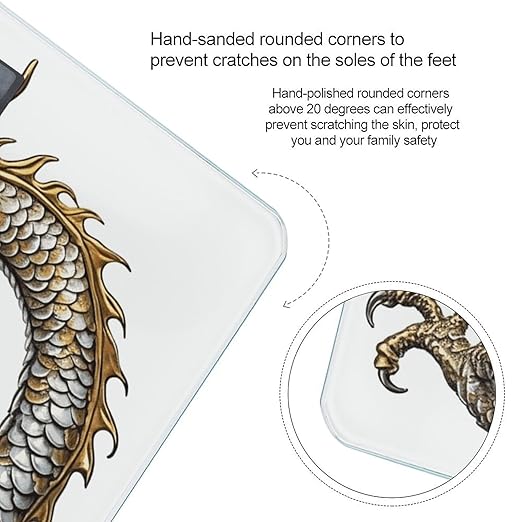 Chinese Dragon with Pearl Scale for Body Weight Anti-Slip Sturdy Tempered Glass Weighing Machine Highly Digital Accurate Bright LCD Bathroom Scale for Household Gift