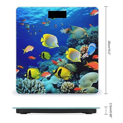 Tropical Ocean Sea Fish Scale for Body Weight Smart Scales Digital Bathroom Scale High Precision Weighing Scales with Large Display Weighing Machine for People