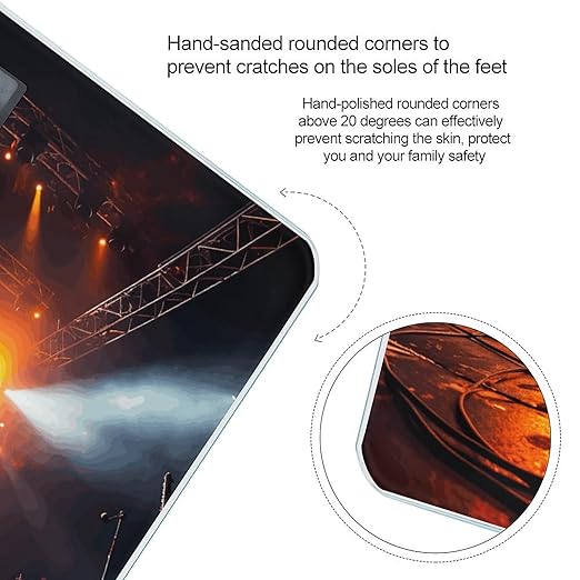 Rock Concert Stage Weight ScaleClear LED Display Bathroom Digital Weighing ScaleTempered Glass Digital Bathroom Scale for Body Weight Capacity Up to 400 Lbs
