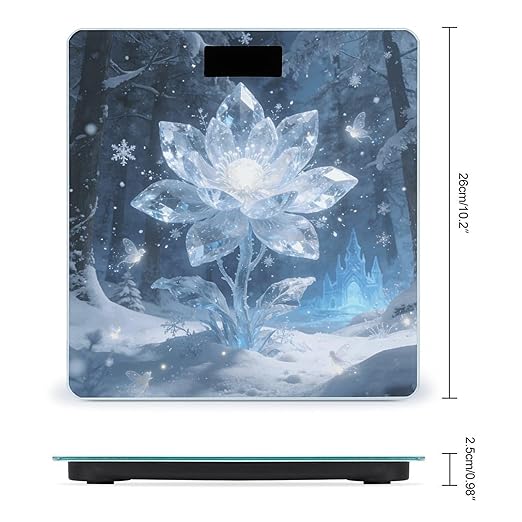 Ice Florals Smart Scale for Body Weight Digital Bathroom Scale Toughened Glass Weight Scale with Large LCD Backlight Display High Precision Scales Weighing Machine