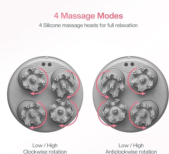 COMFIER Scalp Massager for Hair Growth Waterproof &amp Full Body Kneading 84 Massage Nodes Handheld Head Scratcher Cat Massager Pink