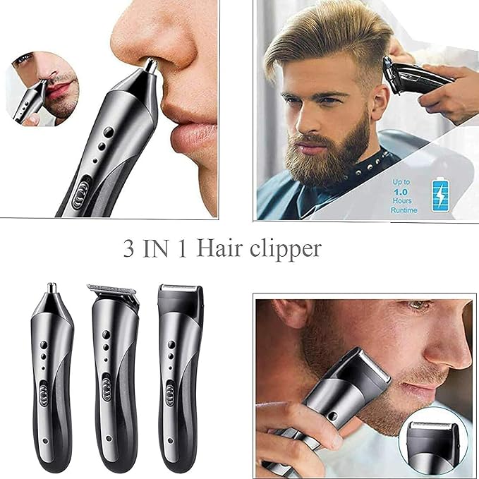Ear and Nose Hair Trimmer Clipper for Men Women Eyebrow Facial Electric Hair Trimmer Safed Painless Stainless Steel Dual Edge Blades Professional Nasal Hair Removal (Color : B)