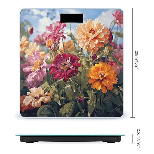 Colorful Flower Scale for Body Weight Digital Bathroom Scale Precision Smart Weighing Scales with Clear LED Display Accurate High Precision Scales Weighing Machine
