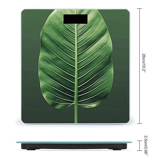 Summer Tropical Leaf Smart Scale for Body Weight Accurate Bathroom Scale with LED Display Digital Weight Scales Weighing Machine High Precision Scales for Bath Home