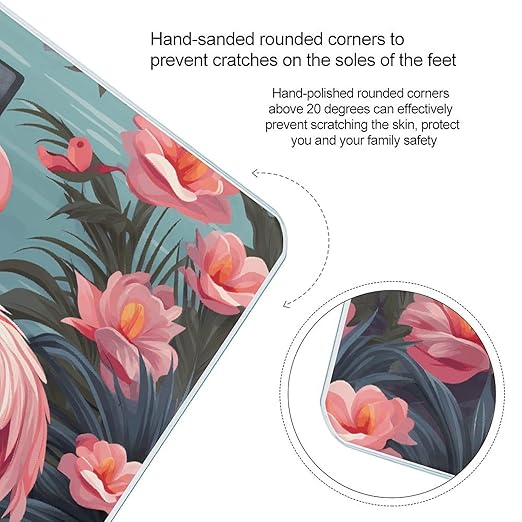Flock of Tropical Flamingos Bathroom Scale Large LCD Backlight Display Digital Scale Rounded Corners Body Scales Automatic Power On/Off Bathroom Scales for Home Bedrooms
