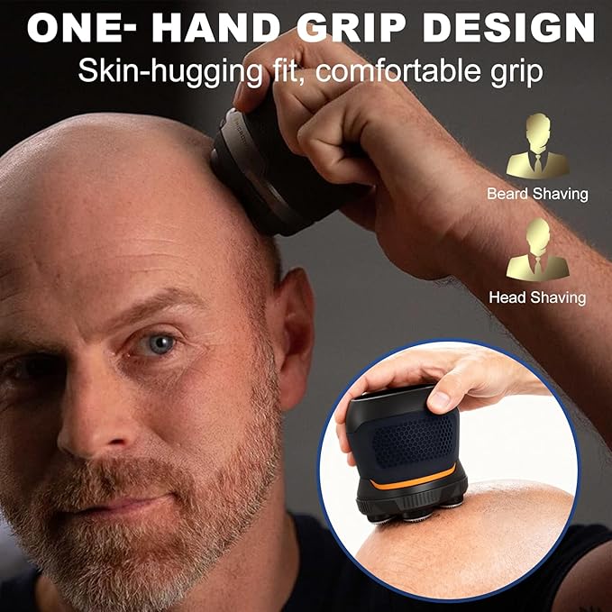 Upgraded 6D Electric Head Shaver for Bald Men - IPX7 Waterproof Wet/Dry Razor with Detachable Magnetic Head LED Display and Type-C Fast Charging – Ergonomic Grooming Kit for Smooth Shaving