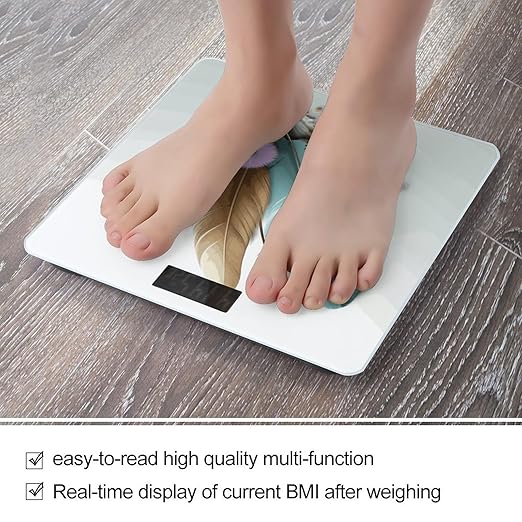 Feather Flower Bathroom ScaleHighly Accurate Digital Weighing Machine for People Bright LED Display Weight Scale for The Aldult Home Use