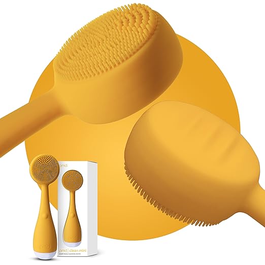 PMD Clean Mini - Smart Facial Cleansing Device with Silicone Brush &amp Anti-Aging Massager - Waterproof - SonicGlow Vibration Technology - Clear Pores and Blackheads - Lift Firm and Tone Skin