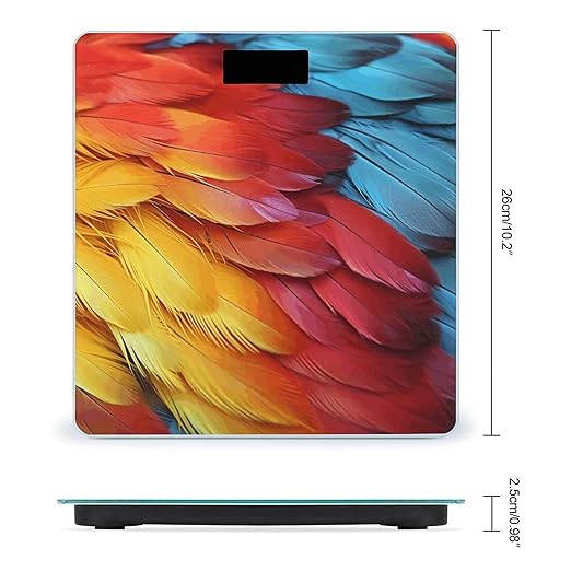 Fantastic Parrot Feather Bathroom Scale Large LCD Backlight Display Digital Scale Rounded Corners Body Scales Automatic Power On/Off Bathroom Scales for Home Bedrooms