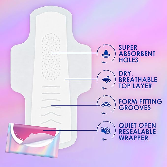 Always Pocket Feminine Pads with FlexFoamSize 1Regularwith WingsUnscented66 Count (Pack of 2)