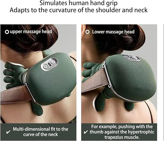 Neck MassagerBionic Heated MassagerShiatsu Neck and Back MassagerCervical Massage for Pain Relief Deep Tissue Massage Back Shoulder