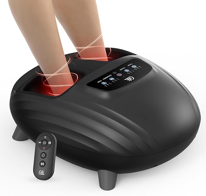 CILI Shiatsu FSA Foot Massager with Heat and Compression Knead Rolling HSA Feet Massager for Neuropathy Plantar Fasciitis Remote Control Up to Men Size 14 Christmas Gifts for Men Women