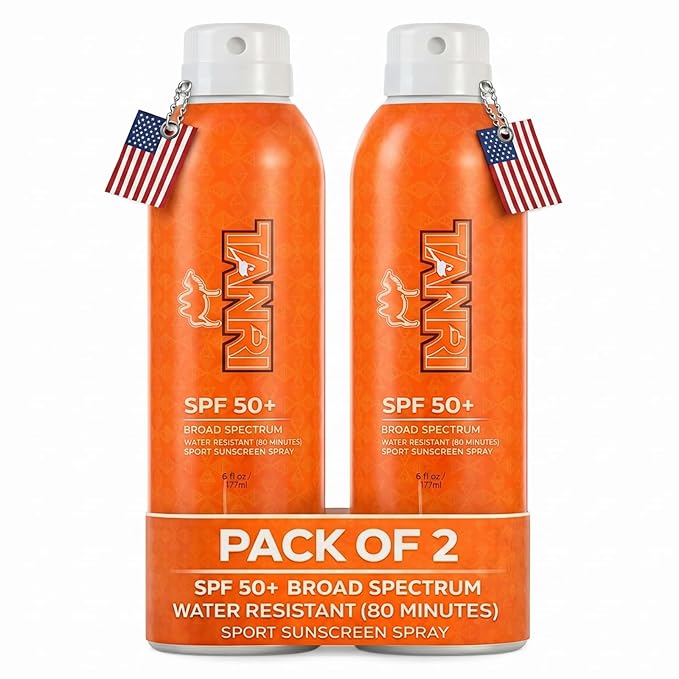 TANRI SPF50+ Aerosol Free Sunscreen Spray Hawaii 104 Reef Act Compliant Sunscreen Spray for Face and Body Water &amp Sweat Proof Octinoxate &amp Oxybenzone Free UVA/UVB Protection 6 fl. oz. (2