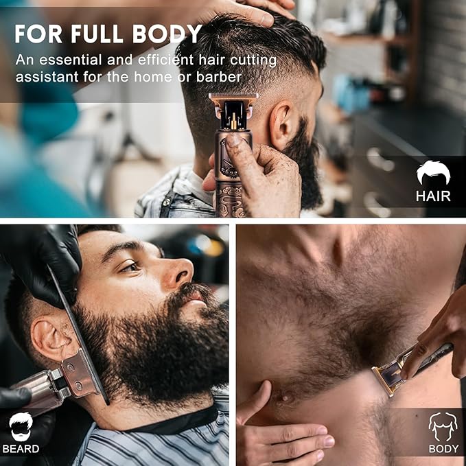 Ufree Professional Beard Trimmer for Men Zero Gapped T-Blade Hair Clipper &amp Mustache Trimmer Kit with LCD Display Precision Edgers for Haircut &amp Grooming Barber-Grade Electric Shaver Gifts