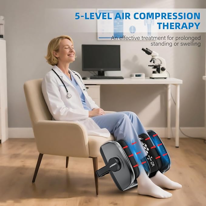 HSA Eligible FSA Shiatsu Foot Massager with Heat for Neuropathy and Pain Relief 3 Heat Therapy 5 Intensity Deep Kneading Rolling for Calf-Feet-Arm Relaxation Plantar Fasciitis