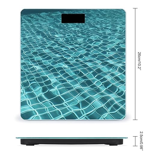 Swimming Pool Water Scale for Body Weight Anti-Slip Digital Bathroom Scale Sturdy Toughened Glass Weighing Scales High Precision Safe Rounded Corners Smart Scales