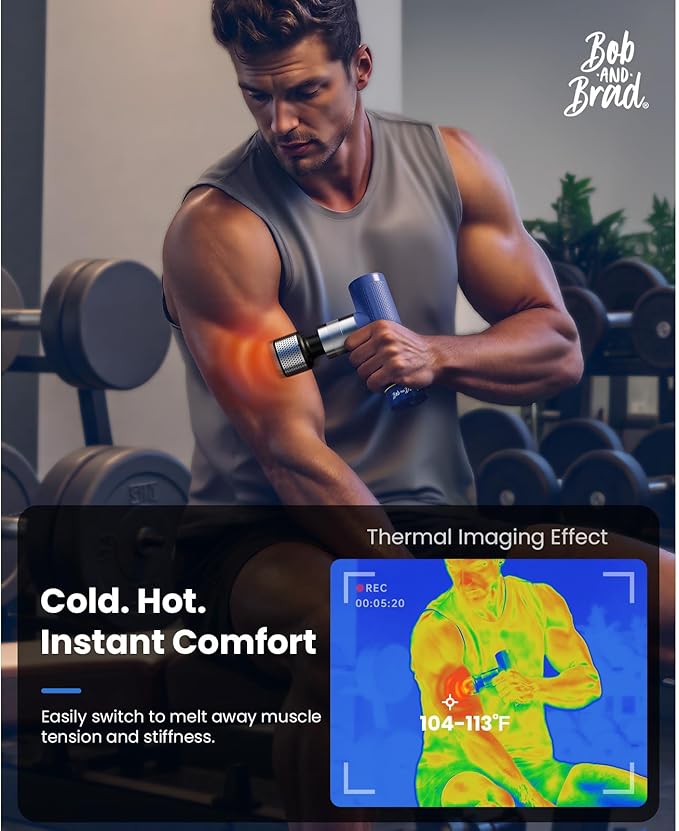BOB AND BRAD Cordless Back Massager and A7 Pro Massage Gun with Heat and Cold Therapy