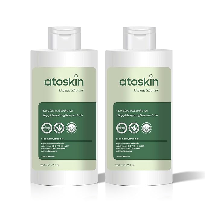 Atoskin Derma Shower (2 Pack) – Herbal Body Cleanser for Oily &amp Acne-Prone Skin with Rosemary &amp 7 Botanical Extracts (18.94 oz)