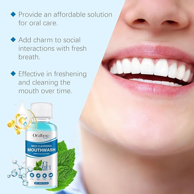 Fresh Mint Mouthwash for Instant Clean &amp Long-Lasting Freshness – Remove Food Residue Boost Oral Comfort(2PCS)